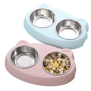 Macaron - Comedero Doble de Plástico para Mascotas, Bandeja para Comida y Agua para Cachorros y Perros, Accesorios para Alimentación de Gatos - Product Image 5