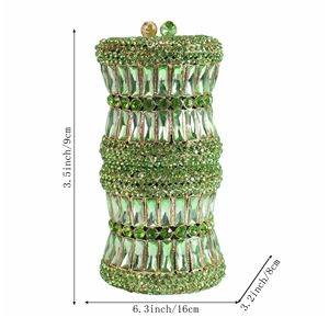 Bolso de Noche Elegante para Mujer con Cristales de Bambú, Brillantina y Pedrería, Cartera de Mano Formal para Bodas y Reuniones Familiares - Product Image 2