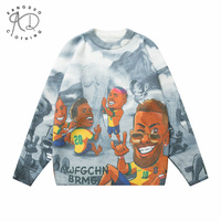 KD Fabricant de tricot OEM ODM Personnalisable Motif de dessin animé à manches longues Pull en coton imprimé Tricots Pull pour hommes