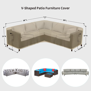 <span class=keywords><strong>Housse</strong></span> de protection <span class=keywords><strong>pour</strong></span> canapé d'angle de jardin en tissu Oxford, <span class=keywords><strong>pour</strong></span> mobilier d'extérieur - Product Image 2