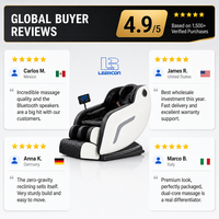 Fauteuil de massage professionnel LEERCON 4D à gravité zéro, portable, pliable, pour le corps entier, avec étirement thaïlandais, luxe, compresse chaude automatique