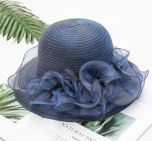 Nouveaux chapeaux de cérémonie élégants en organza blanc à fleurs pour femmes, chapeaux de cérémonie en sinamay - Product Image 6