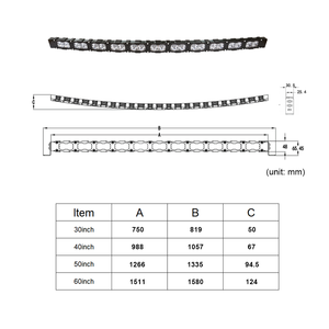 Robusta carcasa de aviación barra LED <span class=keywords><strong>4x4</strong></span> luz ATV barra de luz LED curvada 30 pulgadas - Product Image 6