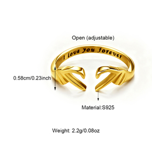 Anillo <span class=keywords><strong>de</strong></span> Plata <span class=keywords><strong>de</strong></span> Ley S925 con Baño <span class=keywords><strong>de</strong></span> Oro Blanco y PVD <span class=keywords><strong>de</strong></span> 18K, Grabado con la Frase '<span class=keywords><strong>Te</strong></span> <span class=keywords><strong>Amo</strong></span> <span class=keywords><strong>para</strong></span> <span class=keywords><strong>Siempre</strong></span>', Regalo <span class=keywords><strong>de</strong></span> San Valentín <span class=keywords><strong>para</strong></span> Parejas - Product Image 6