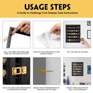 Vitrina 11x14 para Monedas Militares, Porta Medallas con Bandera Americana, Decoración <span class=keywords><strong>de</strong></span> Pared para Fichas <span class=keywords><strong>de</strong></span> Póker, Regalo para Coleccionistas - Product Image 5