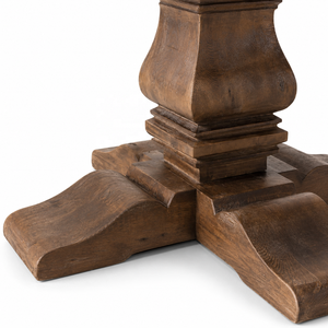 Mesa de Comedor de Lujo de Madera Maciza de Mango para 6 Personas, Base de Pedestal Resistente, Muebles Rústicos de Madera para el Hogar, Hotel, Restaurante - Product Image 4