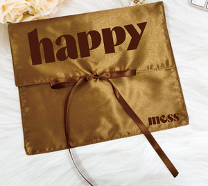 Bolsa de satén de lujo con logotipo personalizado impreso con lazo Peluca de pelo Embalaje Bolsa de seda con solapa antipolvo para ropa de lencería Estilo de moda - Product Image 5