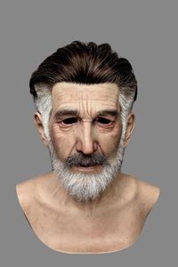 Masque de fantôme en silicone ultra-réaliste <span class=keywords><strong>pour</strong></span> homme âgé, personnalisé, <span class=keywords><strong>pour</strong></span> cosplay, déguisement, simulation, accessoire de <span class=keywords><strong>maquillage</strong></span> - Product Image 5