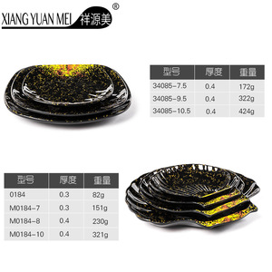 Assiette à sushi et dessert en mélamine A5, imitation porcelaine, motif diamant jaune, style japonais et coréen, pour hôtel, créative et irrégulière - Product Image 4