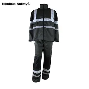 Высокое качество пользовательская безопасность черная Светоотражающая Рабочая одежда