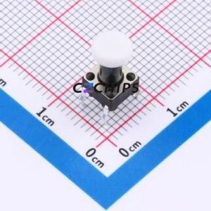 TSA06131-115B332CA-003E Tactile Switch Through hole-4P,6.1x6.1mm Switch Single Pole Single Throw Round Button 1.8N 6.1mm - Product Image 1