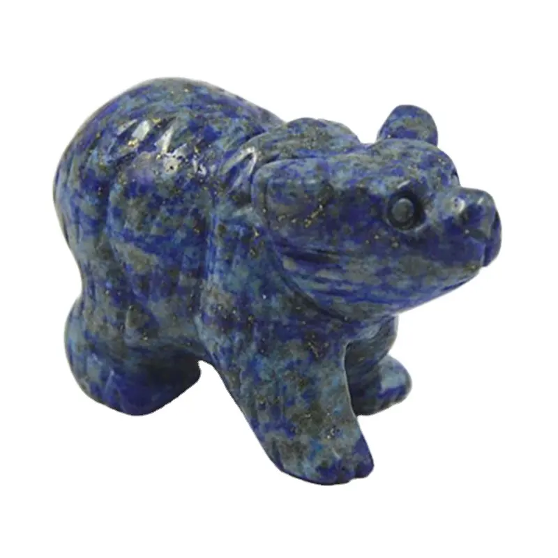 Piedra lapislázuli Natural de oso Polar, Gema Real de 1,5 pulgadas, pequeña, artesanía de tallado