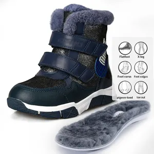 Yüksek kalite kış sıcak pamuklu ayakkabılar çocuk kar botları açık yürüyüş botlar ortopedik Boot Boys için
