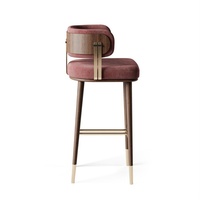 Tabouret de bar haut en bois massif, design italien moderne et simple, style luxe léger, pour usage commercial