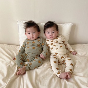 202 haute qualité vente chaude chaud <span class=keywords><strong>bébé</strong></span> coton barboteuse taille haute pantalon costume infantile <span class=keywords><strong>bébé</strong></span> pyjamas 2 pièces ensemble - Product Image 1