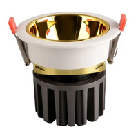 Spot LED encastré directionnel anti-éblouissement, orientable, COB, en fonte, dimmable, pour éclairage mural, magasins de détail, bijouteries et présentoirs d'art