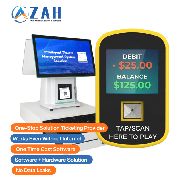 NFC RFID Card Reader for Arcade FEC | Cashless Payment & VIP Membership Terminal | Balance Display Multi-Language One Time Cost