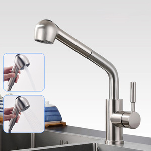304 Stainless Steel Modern Design Kitchen Sink Faucet with Tobacco Pipe Sprayer Single Handle Mixer Tap for Kitchen Use - Product Image 3