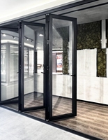 Portes pliantes en alliage d'aluminium avec verre trempé pour l'isolation acoustique et la réduction du bruit