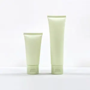 定制100克浅绿色哑光塑料化妆品管，用于洗面奶和护手霜包装库存产品