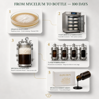 Extrait de Champignon Doré Puissant, Complément Liquide Concentré Premium, Boisson Bien-être Naturelle, Support OEM ODM Marque Privée