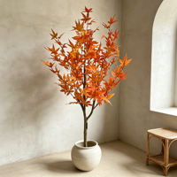 Arbre d'érable artificiel en plastique de 120 cm, plante artificielle pour la décoration de la maison et du bureau, aménagement paysager intérieur