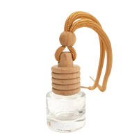 Diffuseur d'huiles essentielles suspendu 10 ml, flacon carré en verre transparent vide avec bouchon à vis, rechargeable, pour voiture, désodorisant, parfum, aromathérapie, pendentif