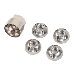น็อตกันขโมยสแตนเลส M8 สี่รู ขัดเงา ป้องกันสนิม สำหรับไฟ LED พ็อดไลท์ (ใช้ในงานด้านสุขภาพ) - Product Image 1