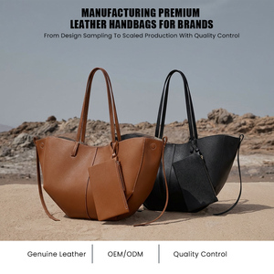 Tote Bag produttore di marchi personalizzati signora grande capacità tessuto a mano in vera pelle intrecciata Tote Bag da donna - Product Image 2