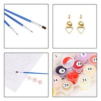 Kit de Peinture à l'Huile par Numéro DIY avec Sept Couleurs, Peinture pour Adultes sur Toile avec Pinceaux