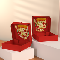 Kotak Pizza Kemasan Grosir Berkualitas Tinggi Murah dengan Logo Kustom, Portabel, Dapat Digunakan Kembali, Berbahan Karton Bergelombang dari Cina