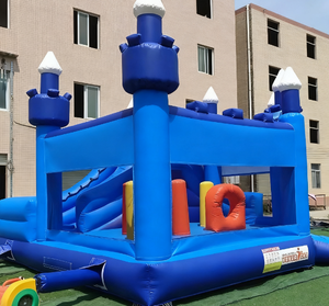 Château gonflable commercial personnalisé GOLDEN ART Y-049 en PVC bleu Princesse <span class=keywords><strong>Elsa</strong></span> pour garçons et filles, utilisation extérieure, capacité 6 personnes - Product Image 3