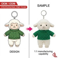 Porte-clés en peluche personnalisé avec logo CE CPC, mini animal en peluche, faible MOQ, vente en gros, OEM ODM, petit accessoire de sac en peluche