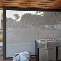 Persiana Enrollable para Gazebo de Exterior, Motorizada Eléctrica, Fabricada en Metal, Automática, 100% Opaca, Protección UV, Resistente a la Intemperie, para Patio