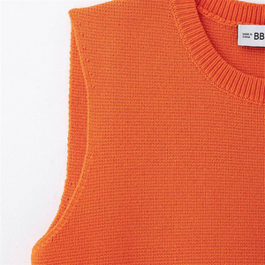 Femmes Chic décontracté Chic ourlet court tricoté <span class=keywords><strong>gilet</strong></span> avec hauts Chic nouveau Design de mode printemps Vintage <span class=keywords><strong>sans</strong></span> manches vêtements d'extérieur - Product Image 3