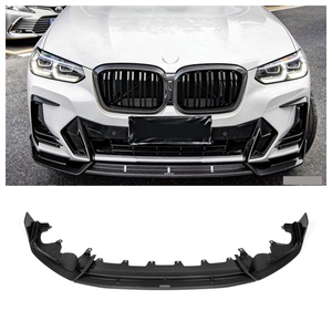 Lèvre avant en fibre de carbone sèche style SQ G01 LCI pour BMW X3 G01 G08 X4 G02 LCI <span class=keywords><strong>2022</strong></span>+ Kit carrosserie 3 pièces séparateur de pare-chocs avant - Product Image 1