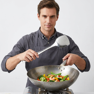 Spatule de cuisine Jaya Mata JM357 en acier inoxydable 260 mm pour wok, idéale pour riz frit, légumes, viande et fruits de mer - Product Image 1