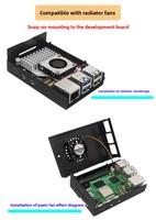 Boîtier en maille métallique en alliage d'aluminium à prix d'usine avec ventilateur de refroidissement compatible avec Raspberry Pi 5 4GB 8GB - Modules et kits électroniques