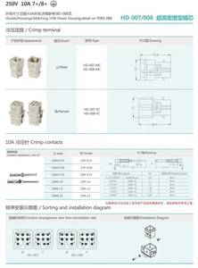 Connecteur électrique robuste 7 broches HDC-HD-007-02D HD-007 FC <span class=keywords><strong>MC</strong></span> HD-008 FC <span class=keywords><strong>MC</strong></span> - Product Image 2
