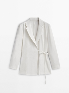 Automne <span class=keywords><strong>femme</strong></span> blanc Blazer revers <span class=keywords><strong>grande</strong></span> <span class=keywords><strong>taille</strong></span> femmes <span class=keywords><strong>veste</strong></span> bureau porter dame mode <span class=keywords><strong>femme</strong></span> surdimensionné respirant lin <span class=keywords><strong>veste</strong></span> - Product Image 2