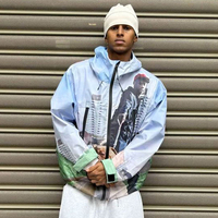Fabricants de vestes Shell, coupe-vent tissé personnalisé, streetwear, coupe-vent d'extérieur, impression intégrale, veste imperméable pour homme