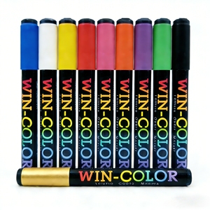 Marqueurs liquides en vrac pour la vente au détail, pointe réversible de 6 mm, effaçables à sec et à l'eau, fluorescents, pour verre et fenêtres - Product Image 1