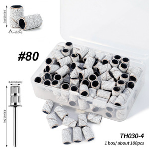 100 pièces/boîte, anneaux de ponçage blancs, têtes de ponçage, cercles de ponçage, recharges pour polisseuse pour perceuse à ongles électrique, salon de manucure - Product Image 3