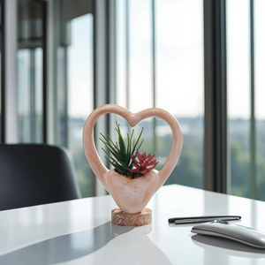 Maceta de Cemento Esmaltado, Estilo de Diseño Europeo Moderno, Decoración para <span class=keywords><strong>el</strong></span> Hogar, Oficina y Jardín, Exhibición de Escritorio, Maceta para Flores, Maceta para Suculentas, Plantas Artificiales - Product Image 1