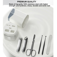 Ensemble de manucure et pédicure vertical de haute qualité en 6 pièces, ciseaux en acier inoxydable, lime à ongles, coupe-ongles, kit d'outils de soin beauté