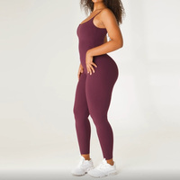 Combinaison de jeu dos nu avec logo personnalisé vêtements de gym une pièce combinaison complète d'entraînement actif barboteuse de yoga combinaison pour femme