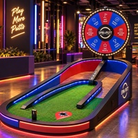 Jeu de golf interactif avec roue des prix colorée, défi de mini-golf, solution tout-en-un pour la location d'événements en parc d'attractions intérieur