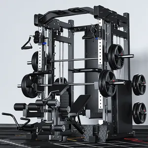Peralatan Binaraga Gym Rumah Tangga Gym Dalam Ruangan Mesin Smith Multifungsi
