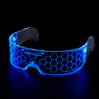 Lunettes LED Visor Rave Lumineuses Multicolores pour Fête