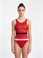 Justaucorps de gymnastique pour filles, motif floral rouge mystique, en Spandex/Nylon imprimé numériquement, pour l'entraînement
